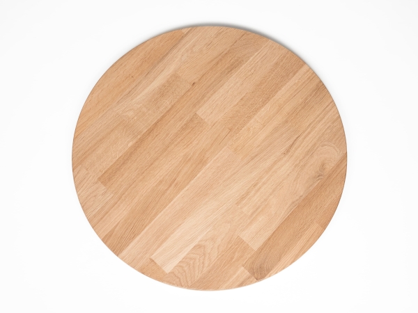 Round Tabletop Worktop Oak A/B, finger jointed lamellas, 26 mm, untreated